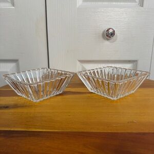 Crystal Clear Alexandria square dish lot of 2